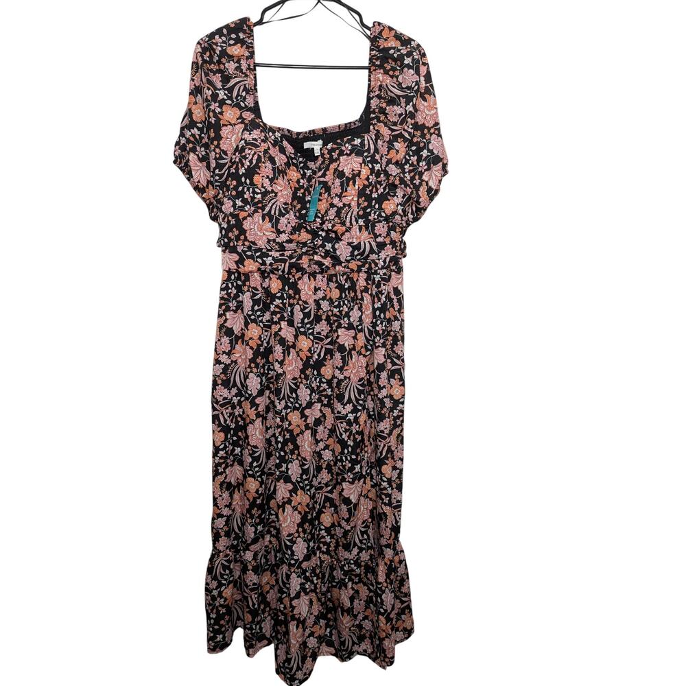 Maurice's Floral Sweetheart Mini Dress Pink & Orange Floral Size XXL NWT